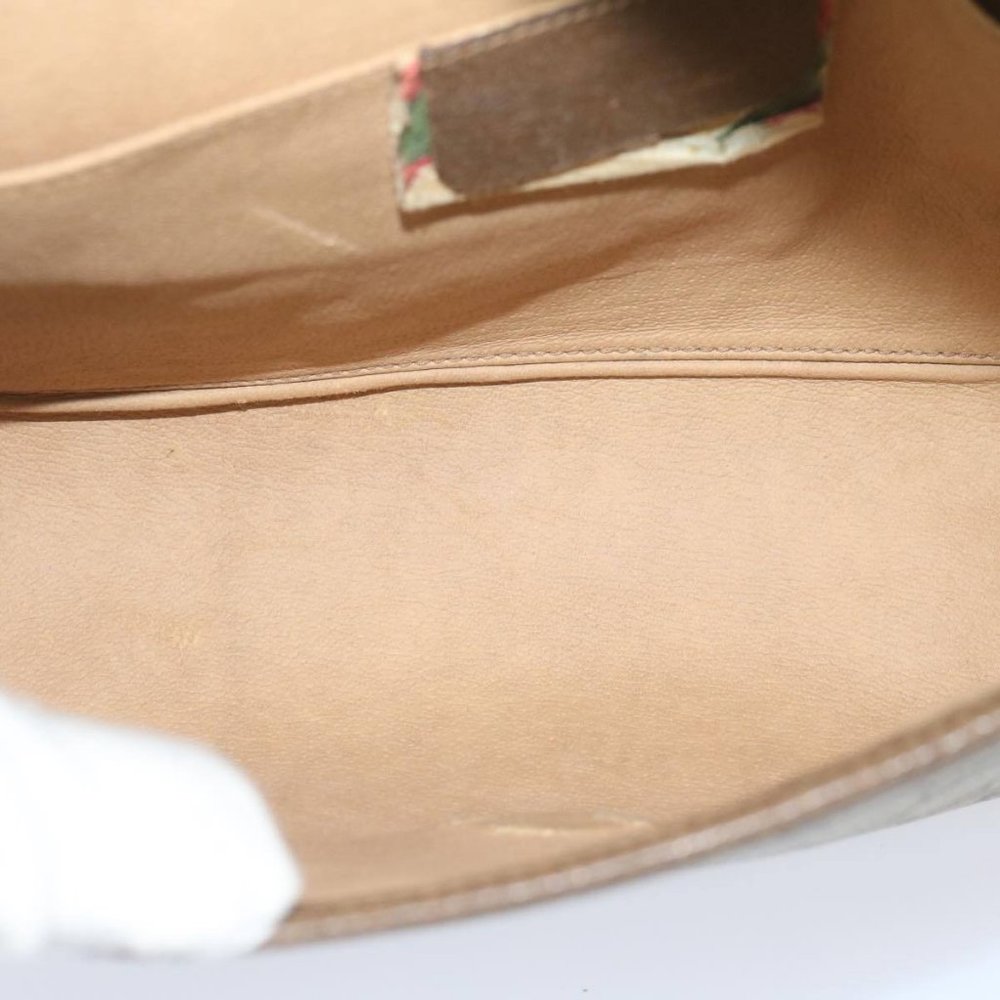 GUCCI GG Supreme Web Sherry Line Clutch Bag Beige Red 89 01 030 Auth - Picture 10 of 16